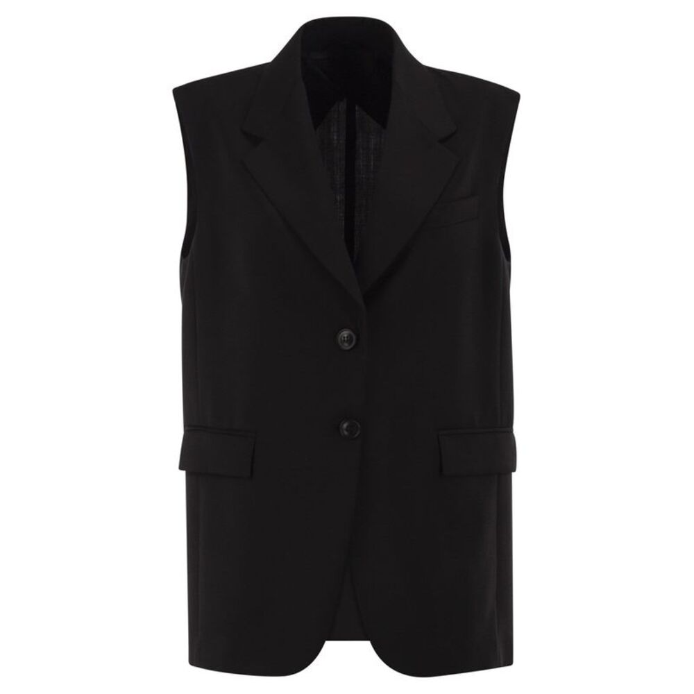 Maxmara Studio Women Mstquasar - Single-Breasted Virgin Wool Tailored Waistcoat